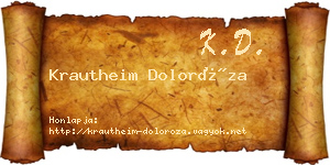 Krautheim Doloróza névjegykártya